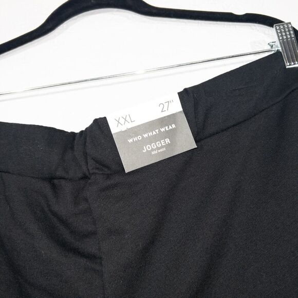 NWT WhoWhatWear Black Mid Waist Joggers Size XXL - Picture 7 of 7